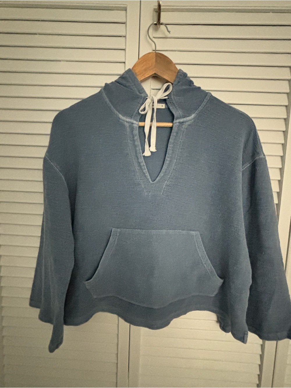 Marine Layer Washed Blue Hooded Pullover Sweatshirt - Women's Size Small